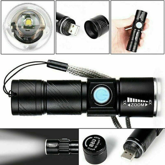 Rechargeable Aluminum LED Scuba Flashlight Waterproof Torch for Hiking & Diving V1263-JX-4325