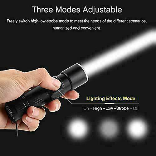 Rechargeable Aluminum LED Scuba Flashlight Waterproof Torch for Hiking & Diving V1263-JX-4325