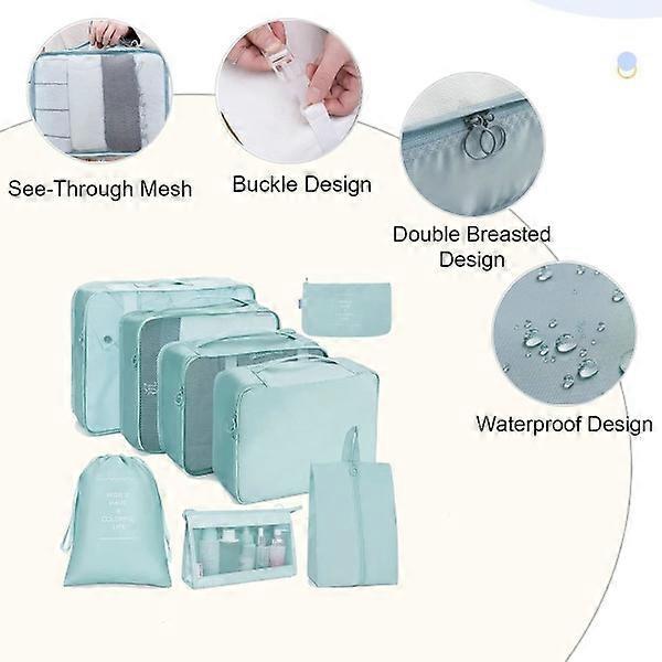 Packing Cubes for Suitcase Waterproof Travel Organizer Bags Set V1263-JX-4327