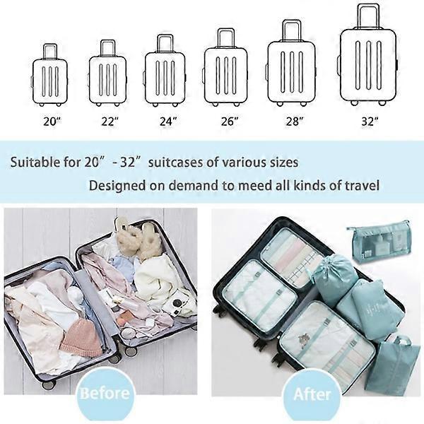 Packing Cubes for Suitcase Waterproof Travel Organizer Bags Set V1263-JX-4327