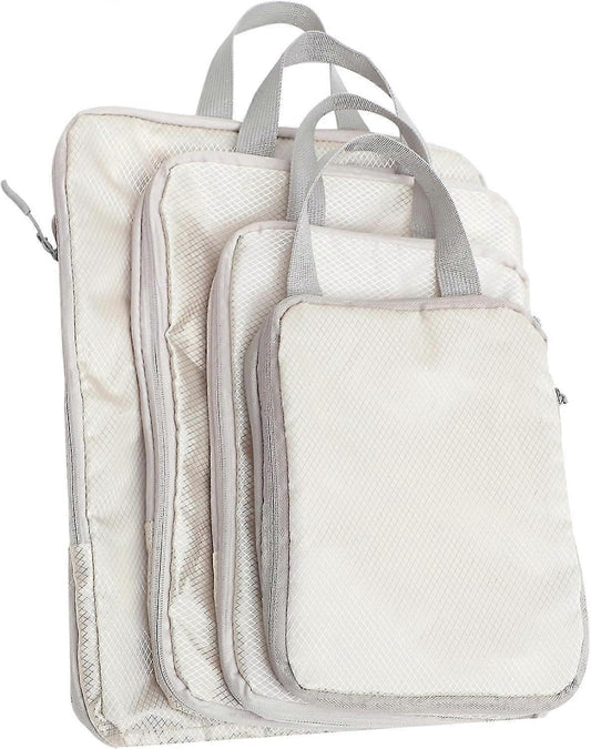 4pcs Extra Large Compression Packing Cubes Hanging Travel Organiser Bags - Polyester V1263-JX-4329