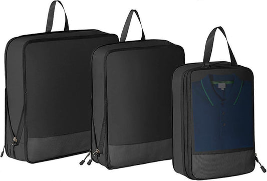 3pcs Compression Packing Cubes Expandable Luggage Organizers for Travel V1263-JX-4334