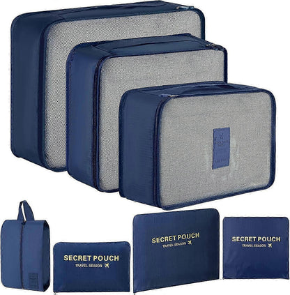 7pcs Packing Cubes for Suitcase Light Blue Compression Travel Organiser Set V1263-JX-4335