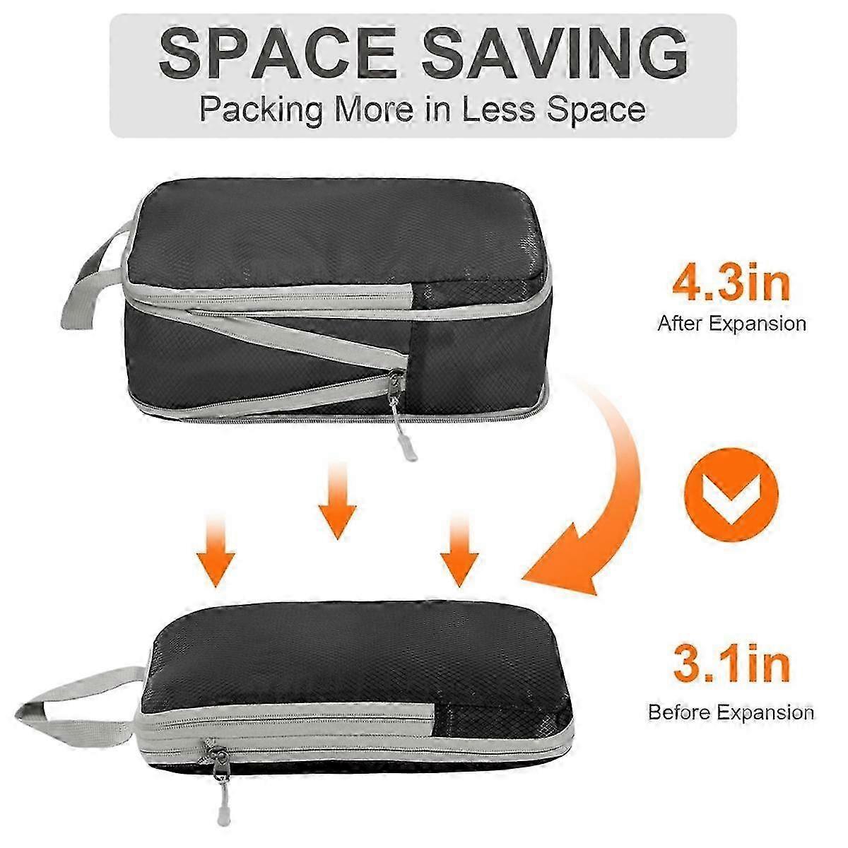 4pcs Ultralight Compression Packing Cubes for Carry-On Suitcase Travel Bags V1263-JX-4339
