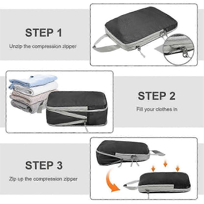 4pcs Ultralight Compression Packing Cubes for Carry-On Suitcase Travel Bags V1263-JX-4339