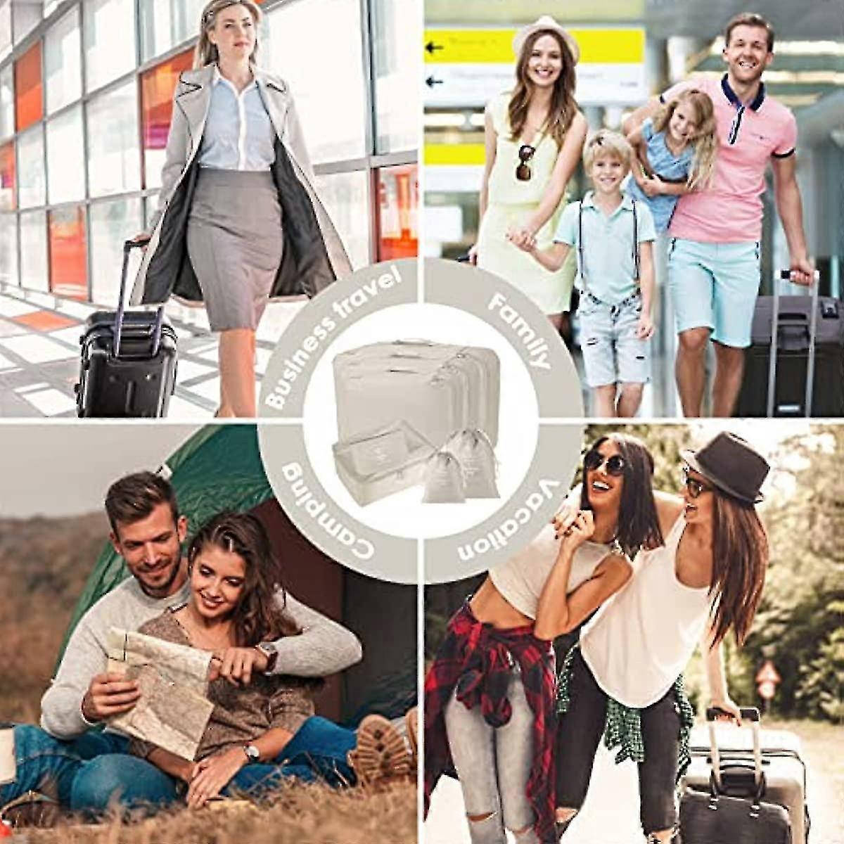 8pcs Packing Cubes for Suitcases Travel Compression Organizer for Clothes, Shoes & More V1263-JX-4340