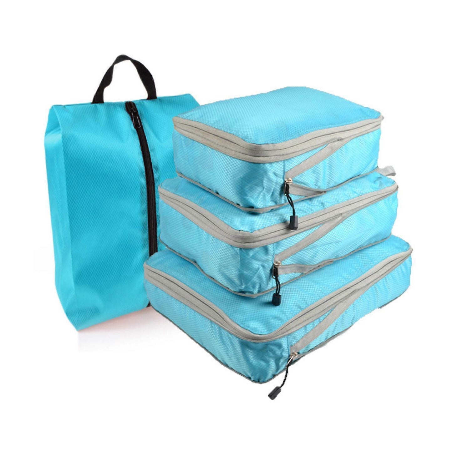 4pcs Compression Packing Cubes with Zipper Travel Luggage Organizer Set V1263-JX-4343