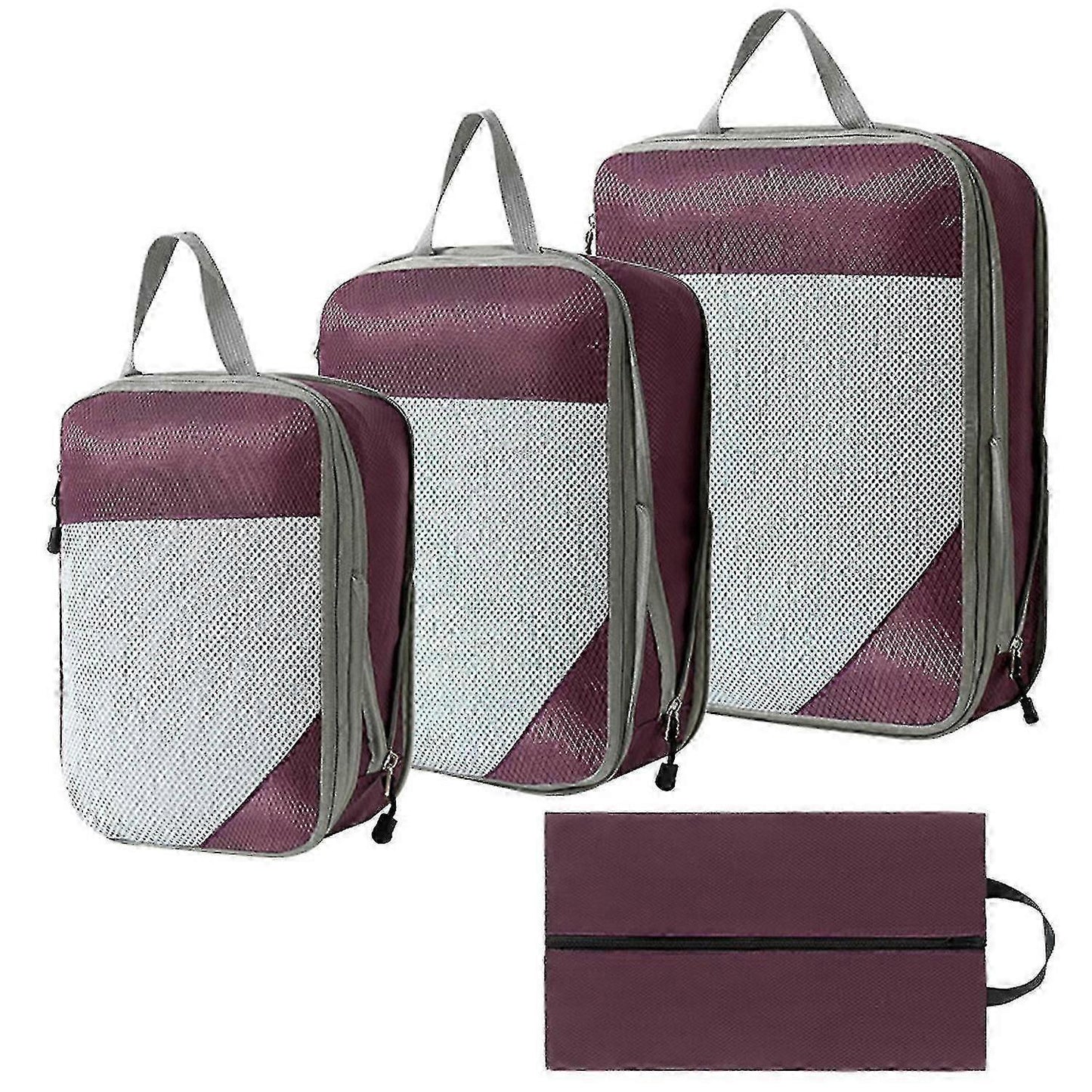4pcs Extensible Compression Packing Cubes Suitcase Organizer for Travel V1263-JX-4345
