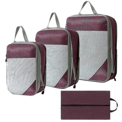 4pcs Extensible Compression Packing Cubes Suitcase Organizer for Travel V1263-JX-4345