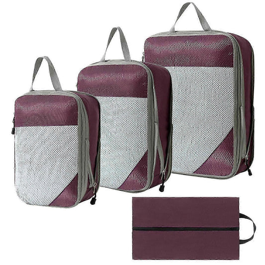 4pcs Extensible Compression Packing Cubes Suitcase Organizer for Travel V1263-JX-4345