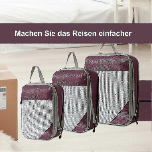 4pcs Extensible Compression Packing Cubes Suitcase Organizer for Travel V1263-JX-4345