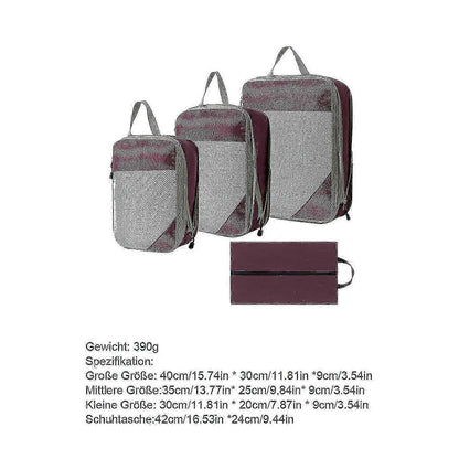 4pcs Extensible Compression Packing Cubes Suitcase Organizer for Travel V1263-JX-4345