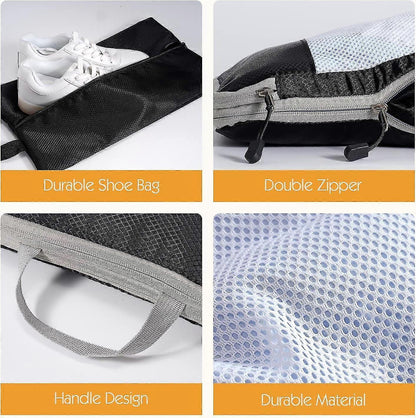 Compression Packing Cubes for Suitcase Extensible Organiser Set - Black V1263-JX-4347