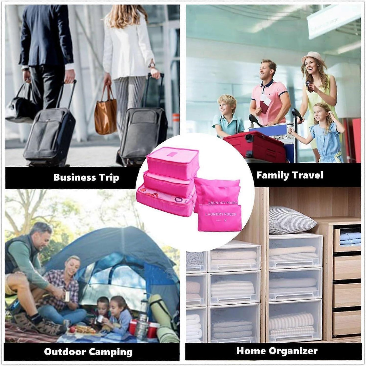 6pcs Travel Packing Cubes for Luggage Organization & Storage V1263-JX-4348