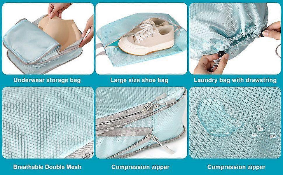 Compression Packing Cubes Luggage Organizer Bags Set for Travel Use V1263-JX-4349