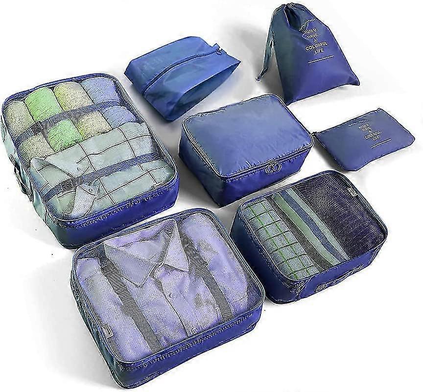 7pcs Clothes Packing Cubes Bag Set for Suitcase Storage and Organization V1263-JX-4350