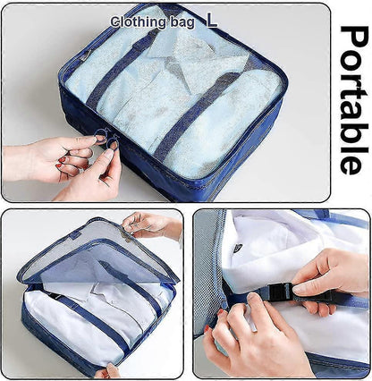 7pcs Clothes Packing Cubes Bag Set for Suitcase Storage and Organization V1263-JX-4350