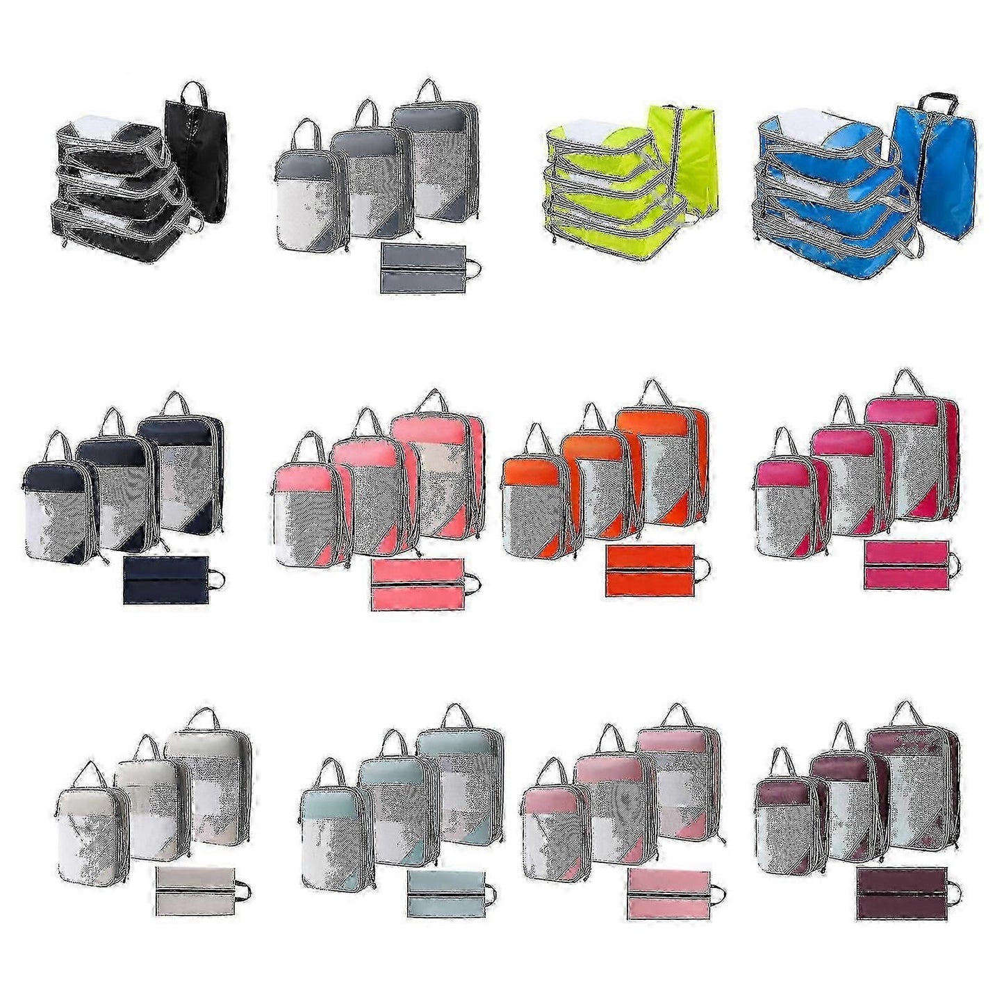 4pcs Extensible Compression Packing Cubes for Suitcases - 50% Offer V1263-JX-4353