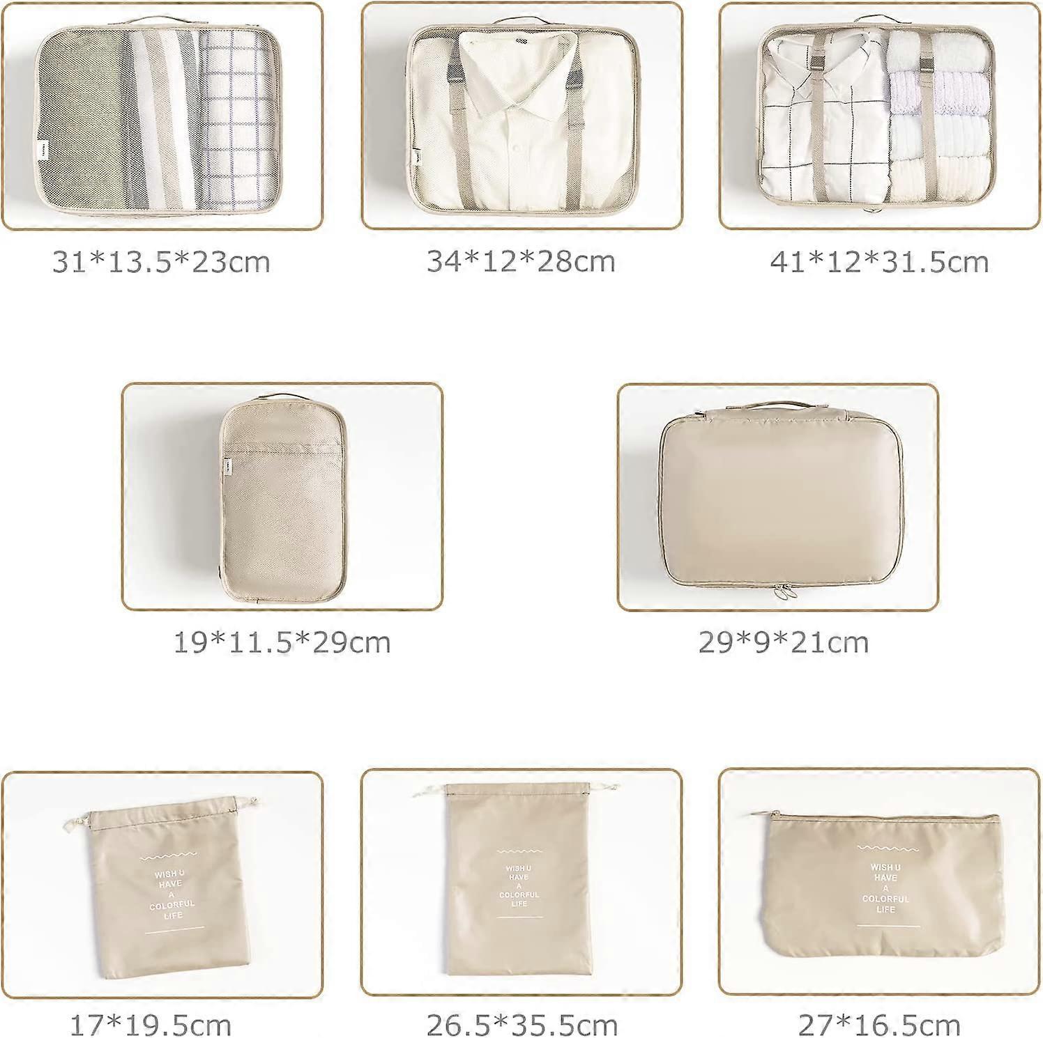 Waterproof Travel Packing Cube Suitcase Organizer Bag V1263-JX-4355