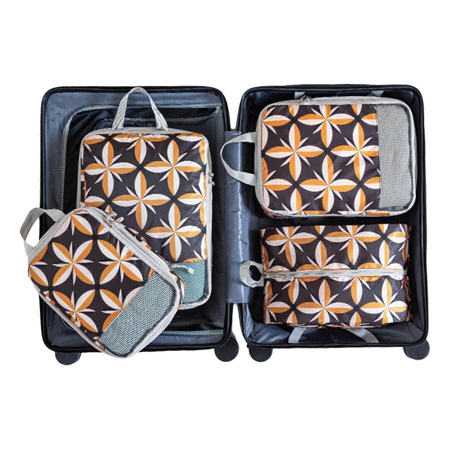 4pcs Travel & Home Packing Cubes with Printed Design for Easy Organization V1263-JX-4358