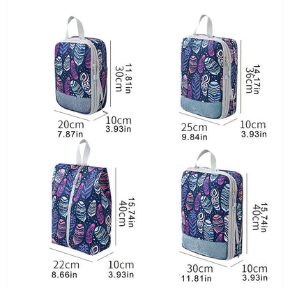 4pcs Travel & Home Packing Cubes with Printed Design for Easy Organization V1263-JX-4358