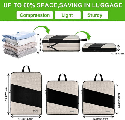 6pcs Compression Packing Cubes Set for Travel Organization V1263-JX-4359
