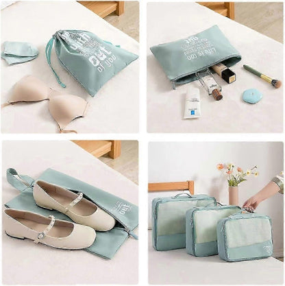 6pcs Packing Cubes for Suitcases Travel Luggage Organizer Bags - Blue V1263-JX-4360