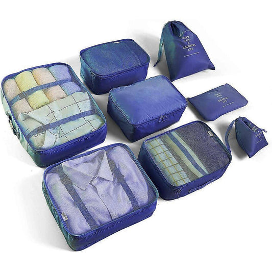 8pcs Travel Organizer Set Packing Cubes for Clothes, Shoes, Toiletries & More V1263-JX-4361