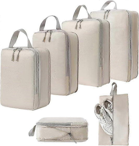 6pcs Packing Cubes Set Compression Bags & Organizers for Travel Suitcases V1263-JX-4368