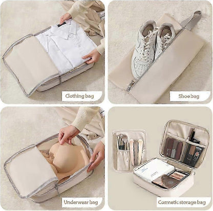 6pcs Packing Cubes Set Compression Bags & Organizers for Travel Suitcases V1263-JX-4368