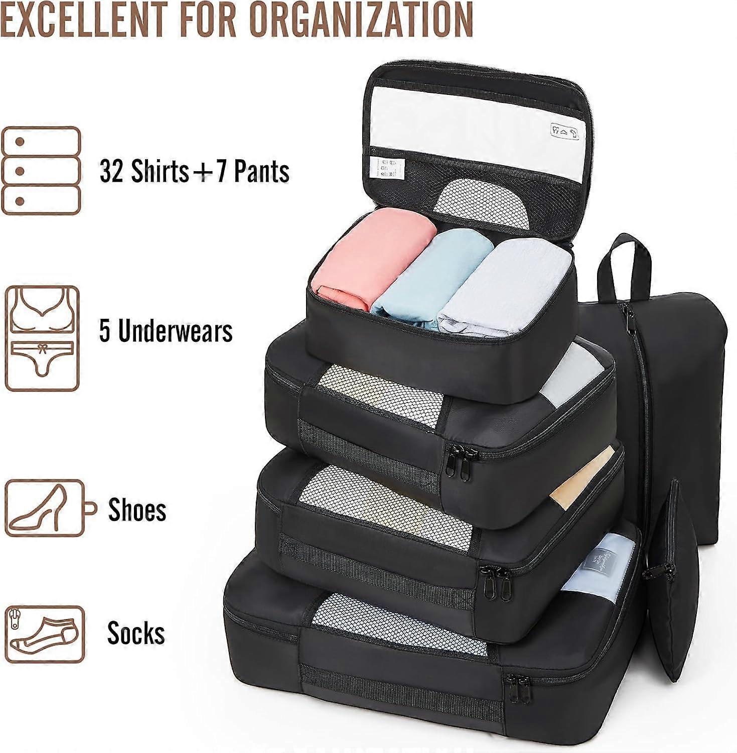 8pcs Travel Packing Cubes Set Suitcase Organizer for Travel Essentials V1263-JX-4369