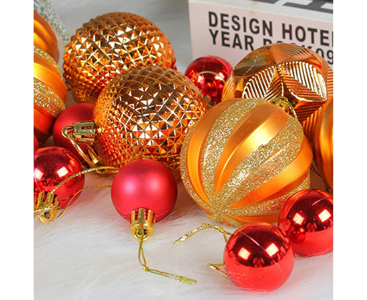 26Pcs Christmas Tree Balls Adorable Exquisite Prop-Orange V1263-JX-437