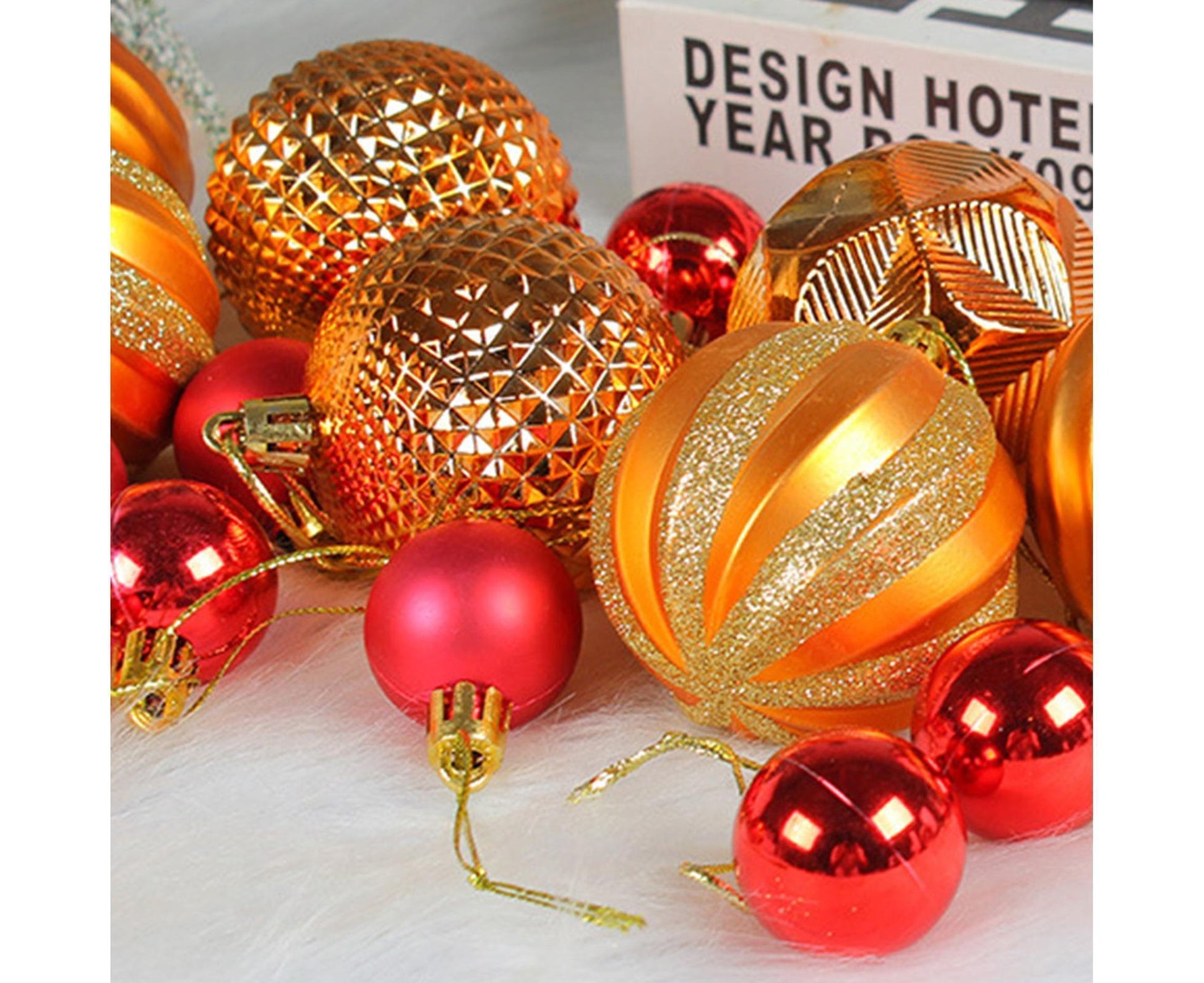 26Pcs Christmas Tree Balls Adorable Exquisite Prop-Orange V1263-JX-437