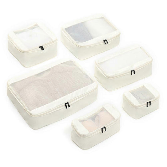 6pcs Compression Packing Cubes Type B Travel Suitcase Organizer Storage Bags V1263-JX-4372