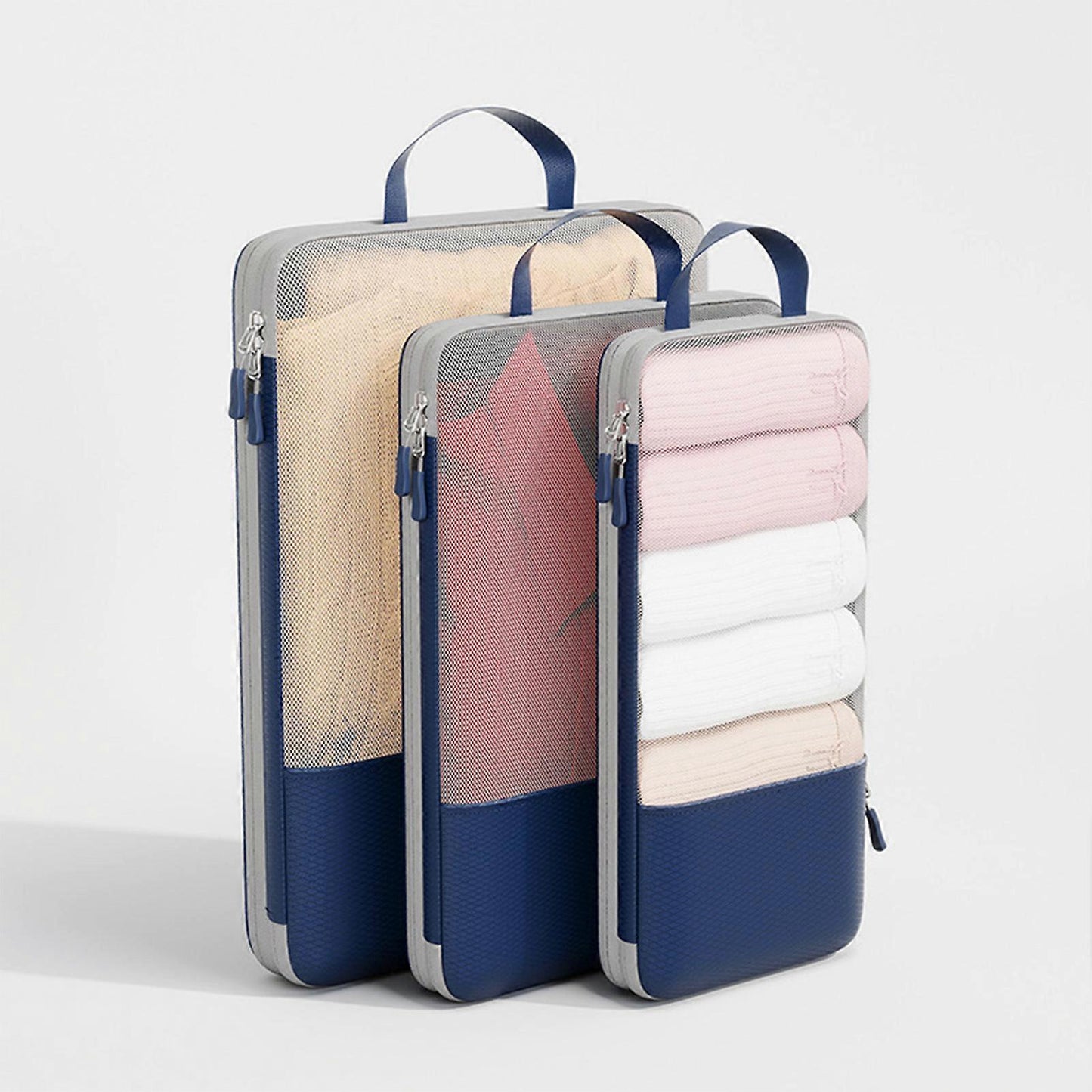 3pcs Compression Packing Cubes Lightweight Durable Organizer Gift Bags V1263-JX-4374