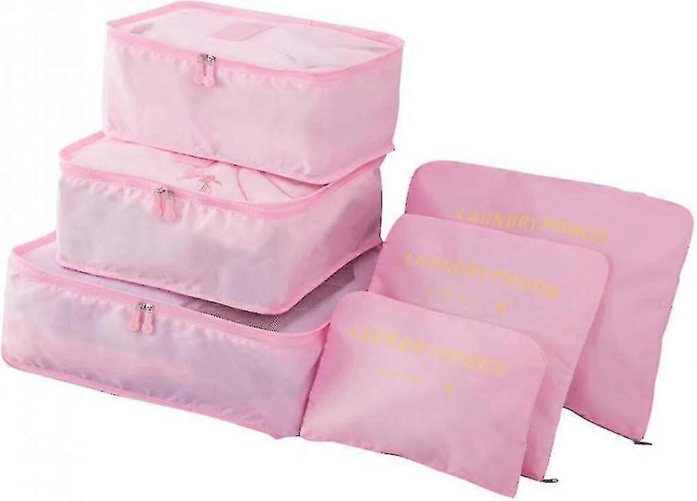 6pcs Packing Cubes Travel Storage Zip Organizers for Clothes, Socks, Underwear V1263-JX-4375