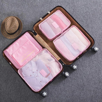 6pcs Packing Cubes Travel Storage Zip Organizers for Clothes, Socks, Underwear V1263-JX-4375