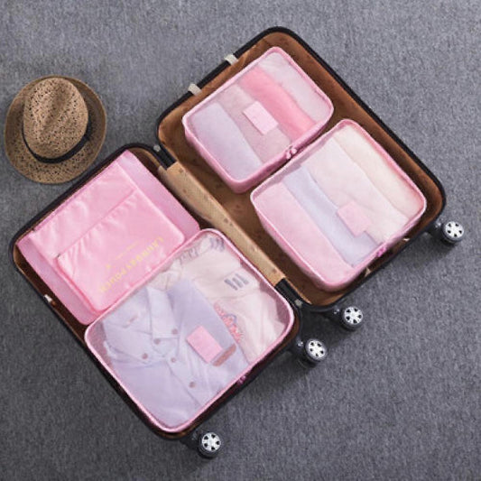 6pcs Packing Cubes Travel Storage Zip Organizers for Clothes, Socks, Underwear V1263-JX-4375