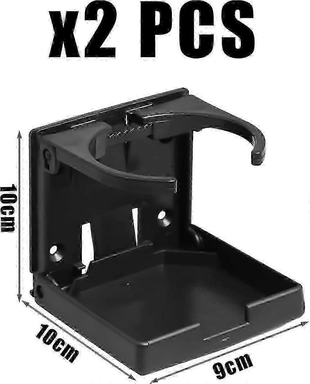 2pcs Adjustable Foldable Car Cup Holders - Portable Drink Holder Set Black V1263-JX-4378