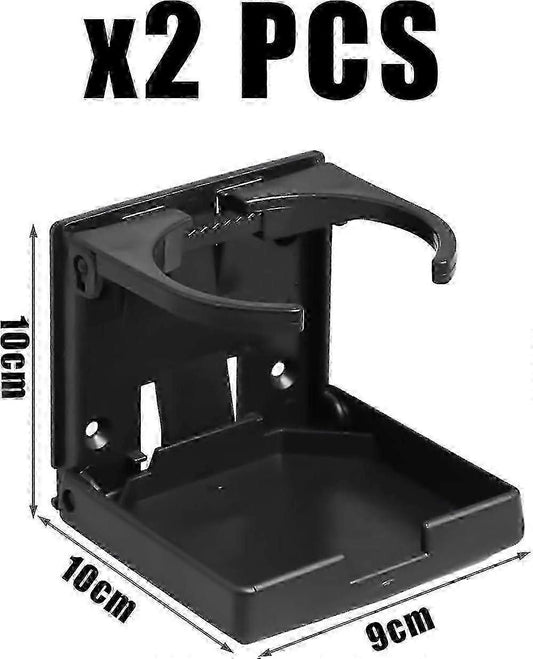 2pcs Adjustable Foldable Car Cup Holders - Portable Drink Holder Set Black V1263-JX-4378