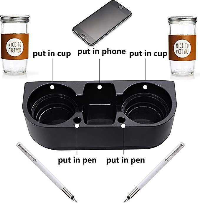 Universal Dual Car Cup Holder - Multifunctional Seat Drink Organizer Accessory V1263-JX-4380