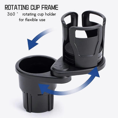 2-in-1 Car Cup Holder Expander - Adjustable Multifunctional Organizer for Travel Use V1263-JX-4383