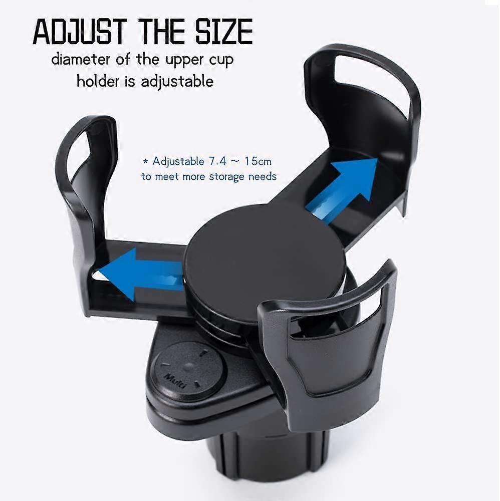 2-in-1 Car Cup Holder Expander - Adjustable Multifunctional Organizer for Travel Use V1263-JX-4383