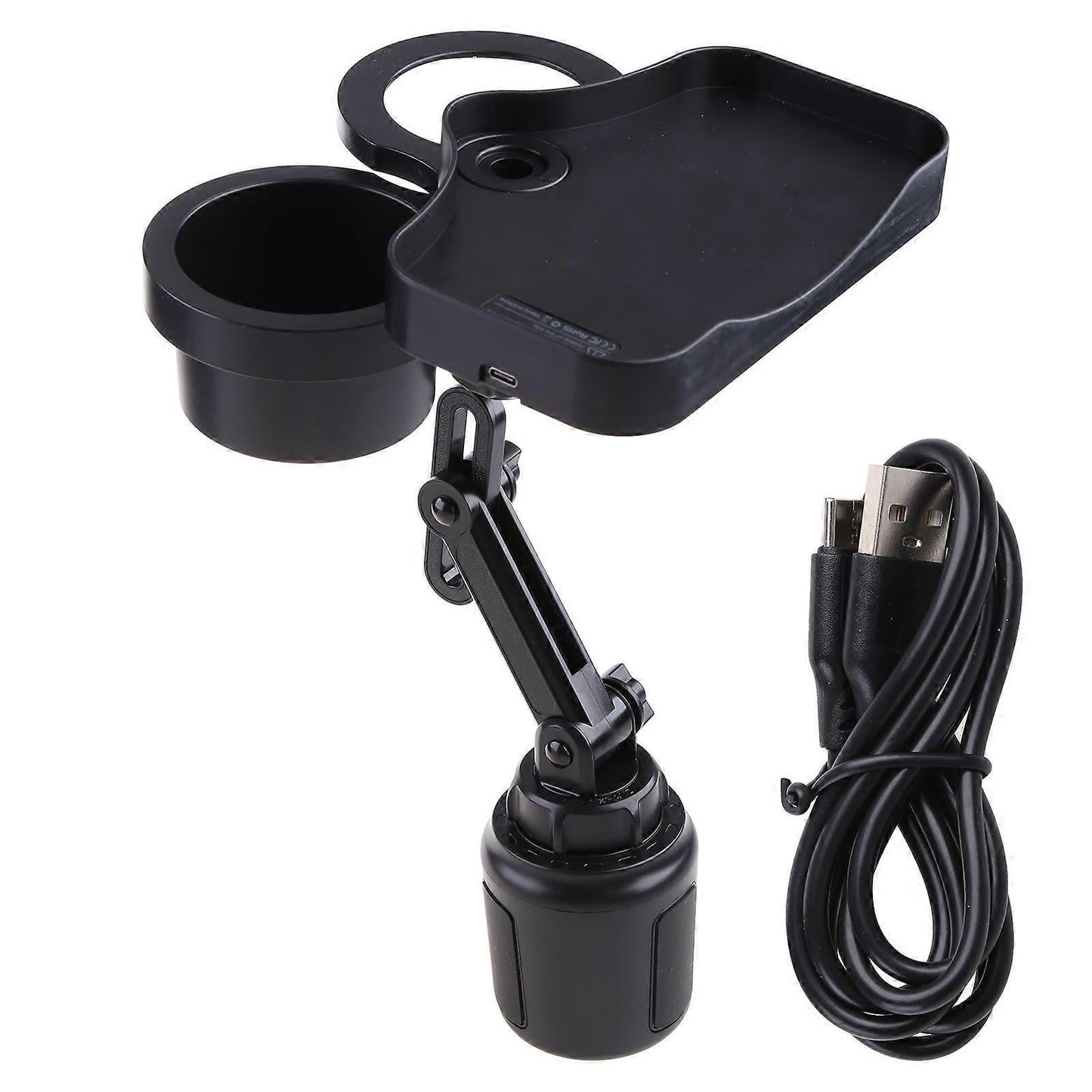 2-in-1 Multifunctional Car Cup Holder - Dual Drink Organizer Black Durable Plastic V1263-JX-4384