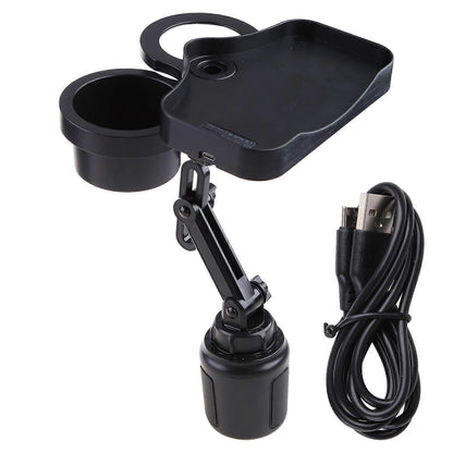 2-in-1 Multifunctional Car Cup Holder - Dual Drink Organizer Black Durable Plastic V1263-JX-4384