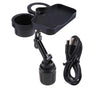 2-in-1 Multifunctional Car Cup Holder - Dual Drink Organizer Black Durable Plastic V1263-JX-4384
