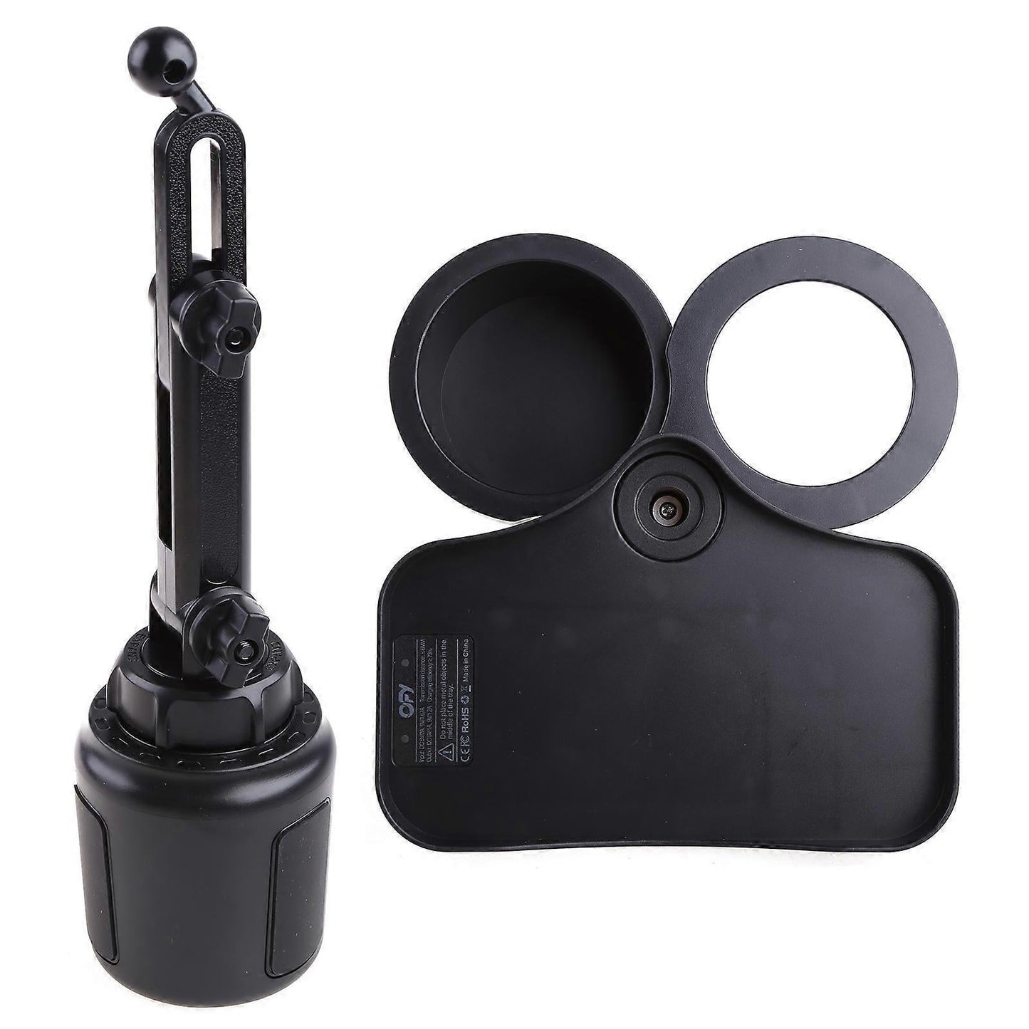 2-in-1 Multifunctional Car Cup Holder - Dual Drink Organizer Black Durable Plastic V1263-JX-4384