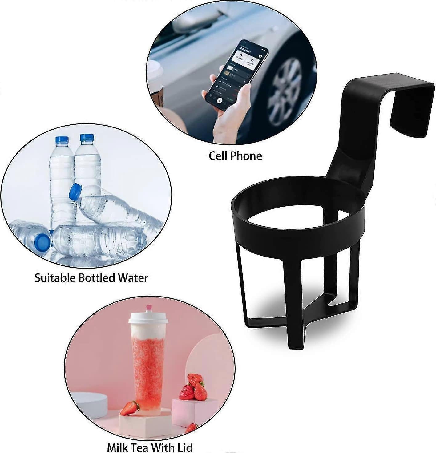 2pcs Plastic Car Cup Holders - Auto Drink Holders for Soda, Water, Coffee V1263-JX-4385