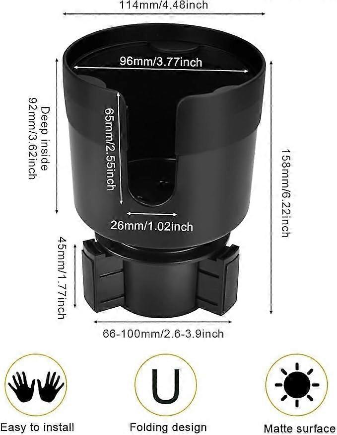 Adjustable Universal Car Cup Holder - Can Holder for Bottle/Drink, Truck Compatible Black V1263-JX-4389