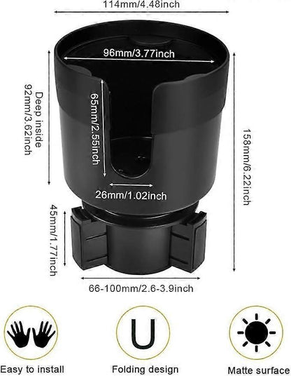 Adjustable Universal Car Cup Holder - Can Holder for Bottle/Drink, Truck Compatible Black V1263-JX-4389